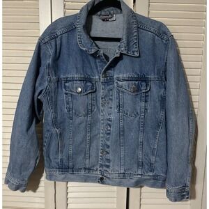 Marlboro Denim Jean Jacket Mens Small Blue Button Down Trucker Vintage‎ Grunge